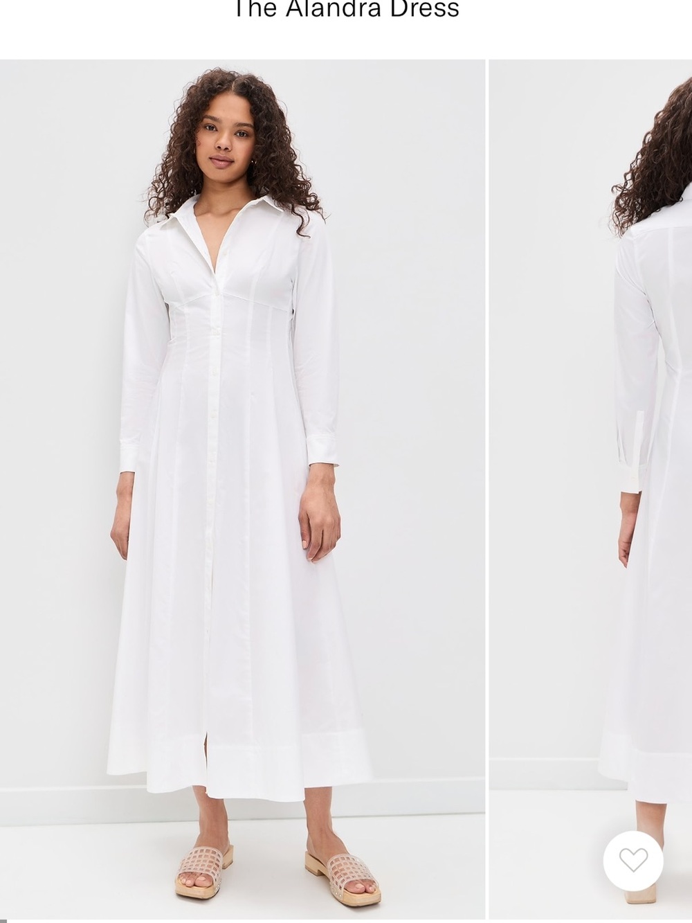 Hill House White Long-Sleeve Maxi Shirt Dress